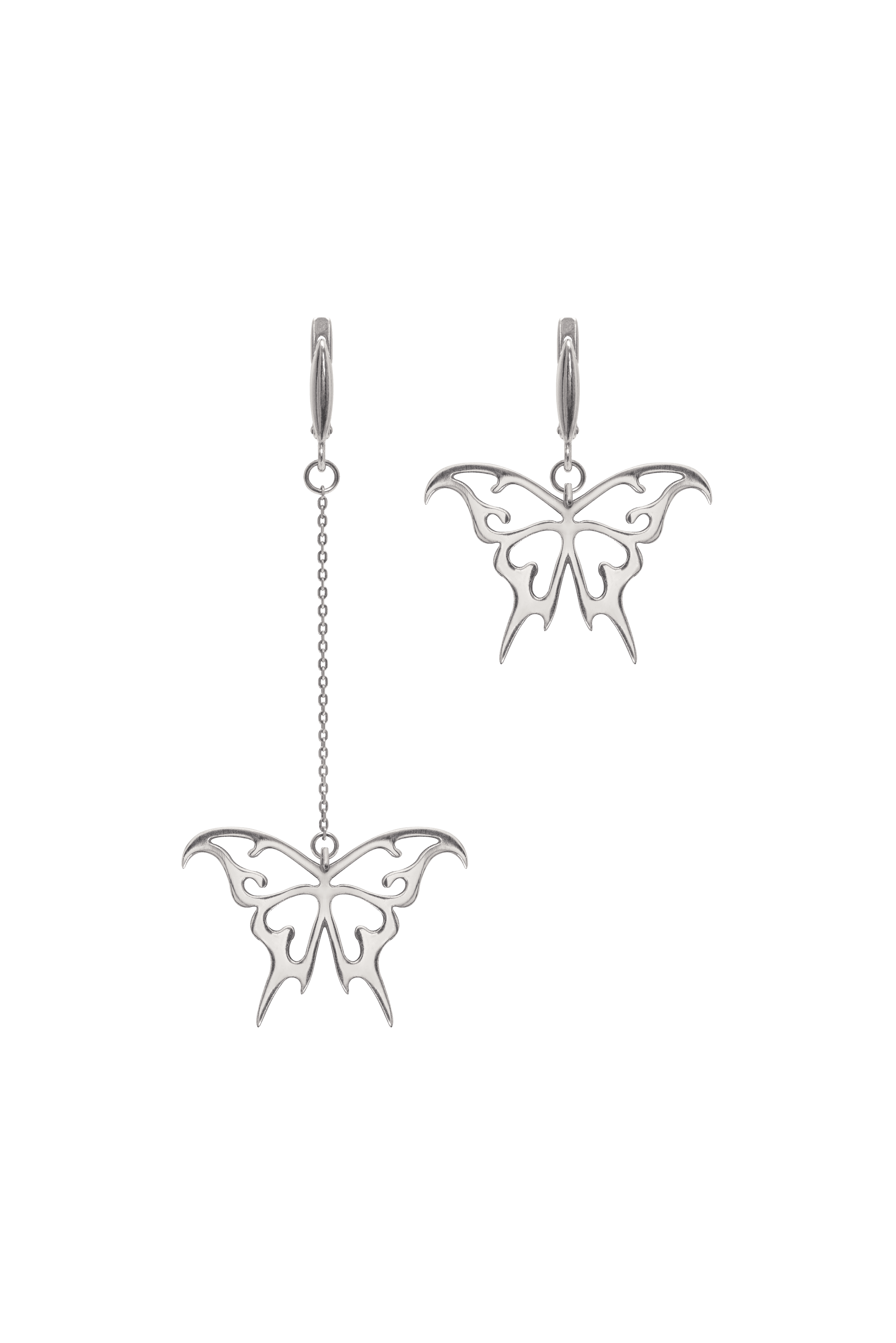 Butterfly Blood Asymmetric Earrings